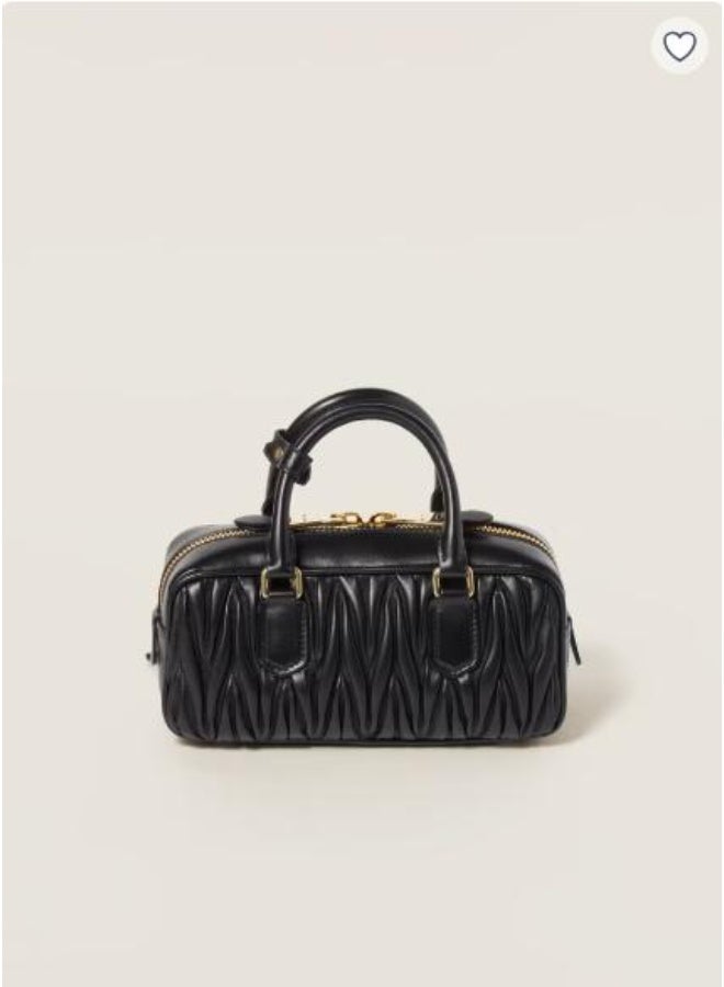 Small Arcadie Top Handle Bag in Matelassé Nappa Leather Crossbody Shoulder Zip Closure - Image 5