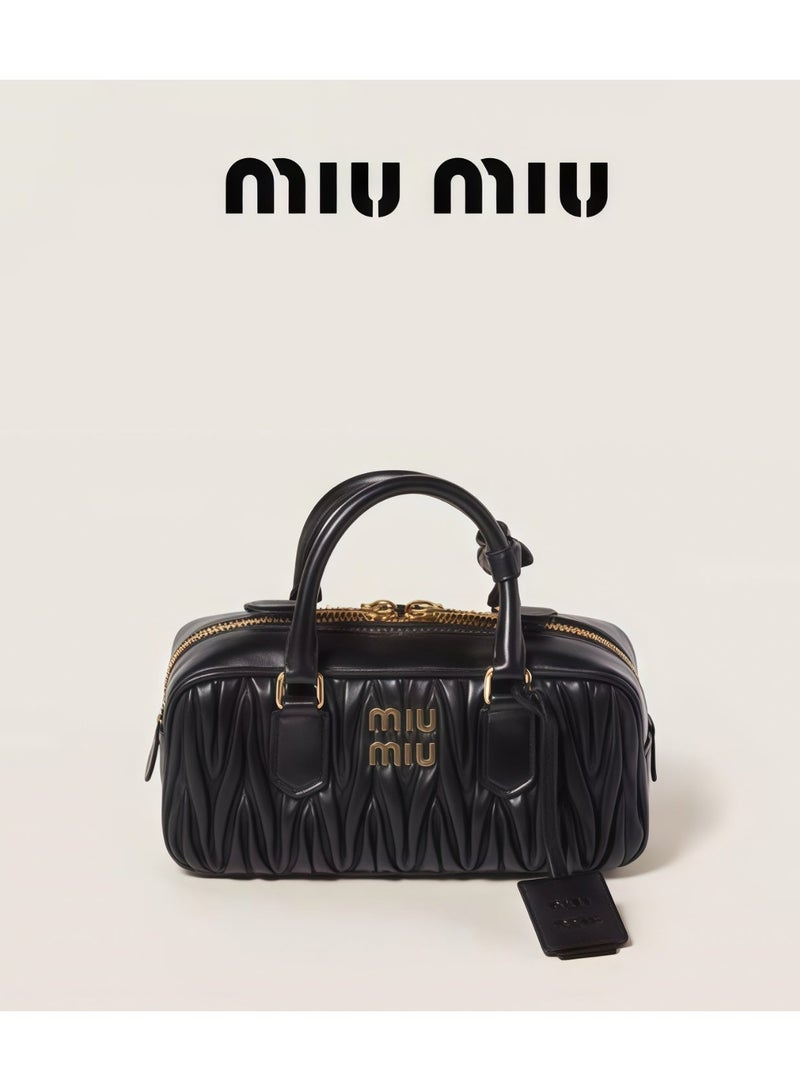 Small Arcadie Top Handle Bag in Matelassé Nappa Leather Crossbody Shoulder Zip Closure - Image 1