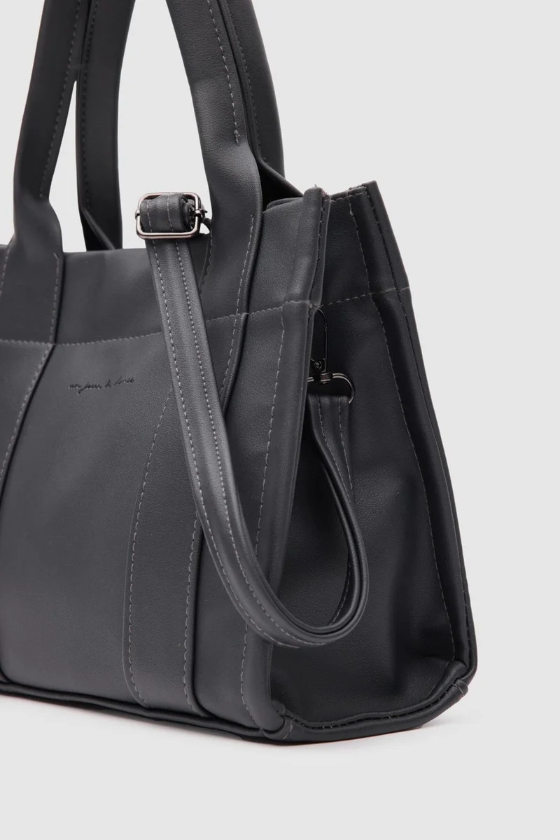 Shule Bags Bonnie Faux Leather Black Tote Bag