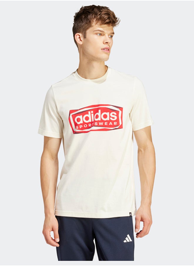 Adidas - تي شيرت برسومات رياضية مطوية - Image 1