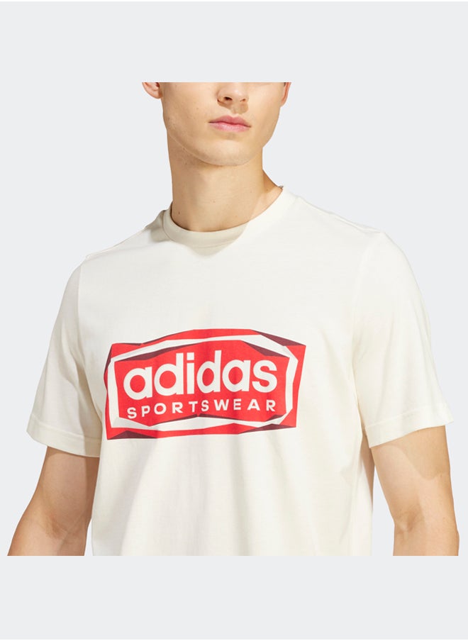 Adidas - تي شيرت برسومات رياضية مطوية - Image 1