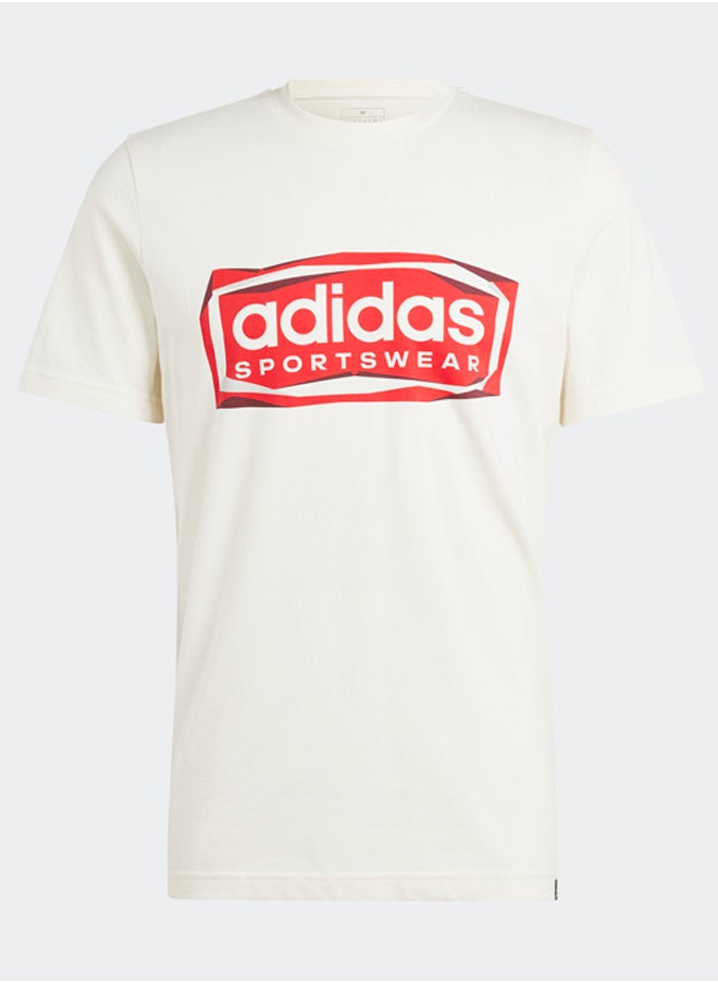 Adidas - تي شيرت برسومات رياضية مطوية - Image 1