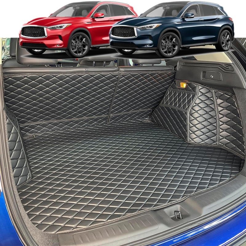 7DEEKEI Cargo Liner for 2019-2024 Infiniti QX50 / 2022-2024 QX55 Trunk Mat and Rear Backrest Mat All Weather Anti-Slip - Image 1