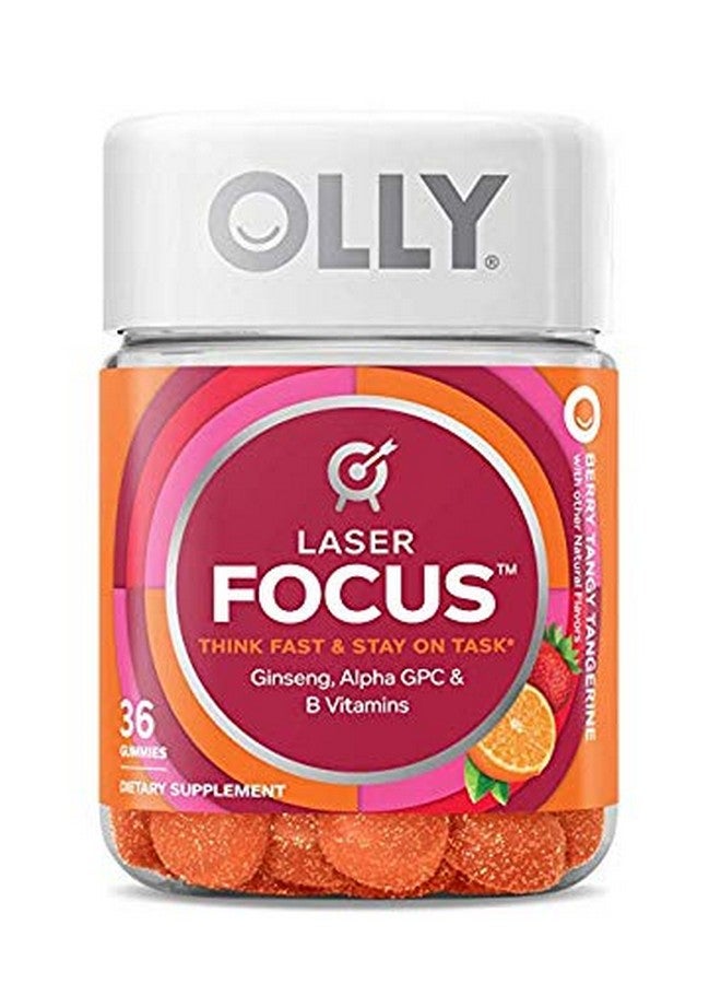 Olly Laser Focus Think & Stay on Task, Berry Tangy Tangerine, 36 Gummies (Pack of 2)