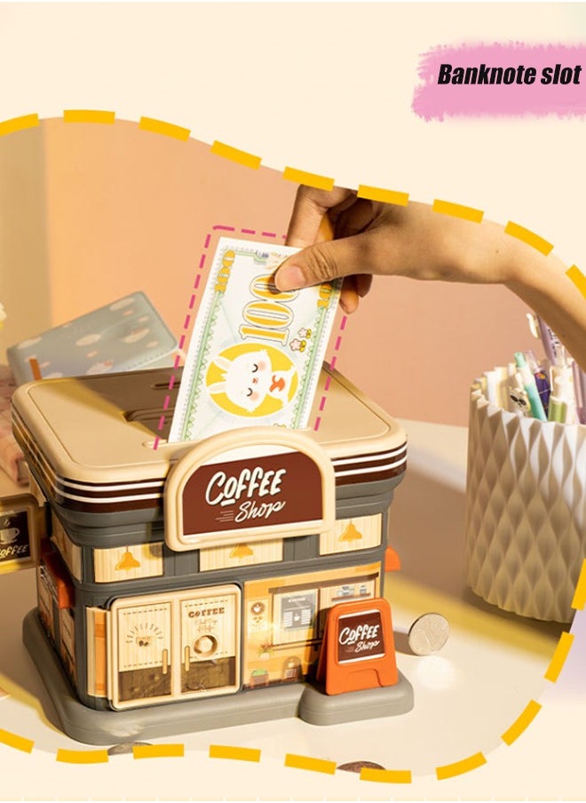 Aikenn - Creative piggy bank piggy bank children's piggy bank toys diy large capacity children's piggy bank with key storage home furnishings large capacity street view piggy bank children's toys children's piggy bank green) - Image 1