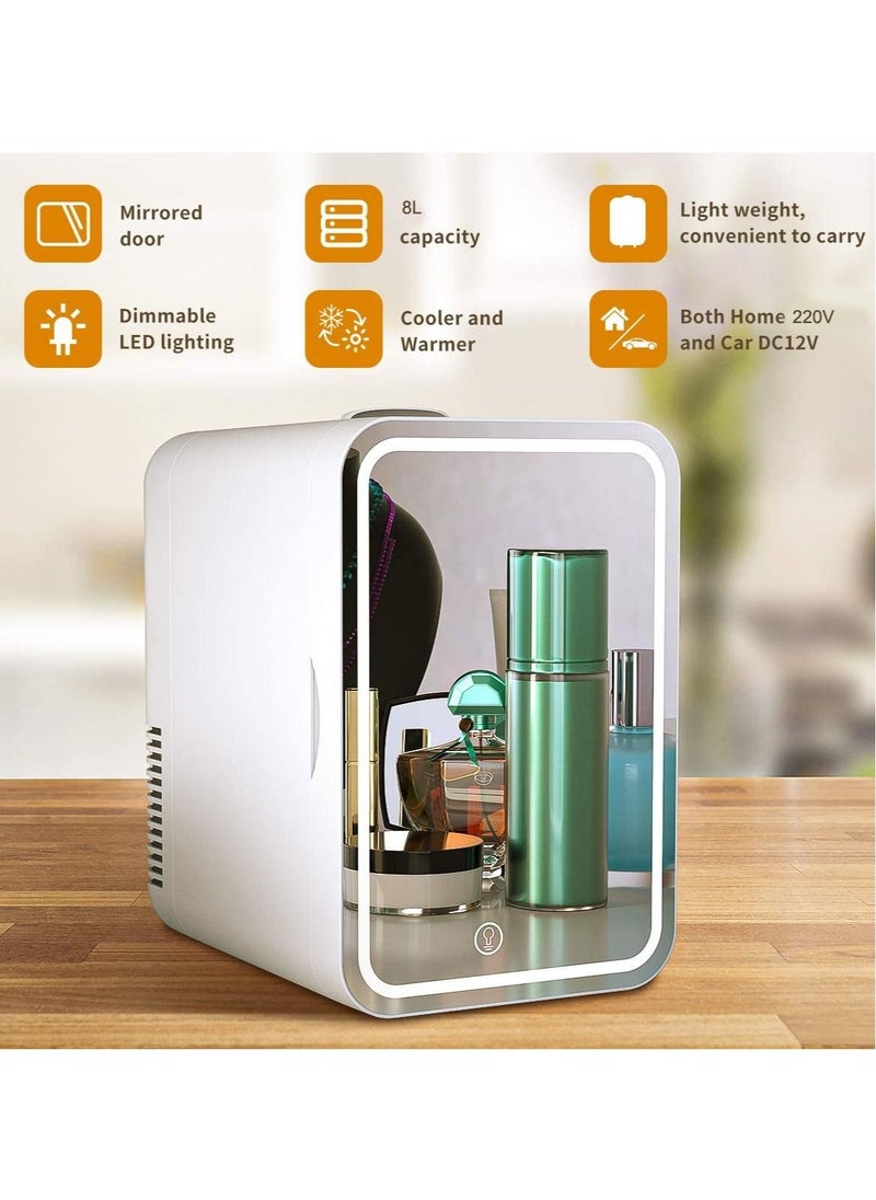 Cool Baby 8L Mini Makeup Fridge with LED Light Mirror Portable Skincare Preservation Beauty Refrigerator  - Image 3