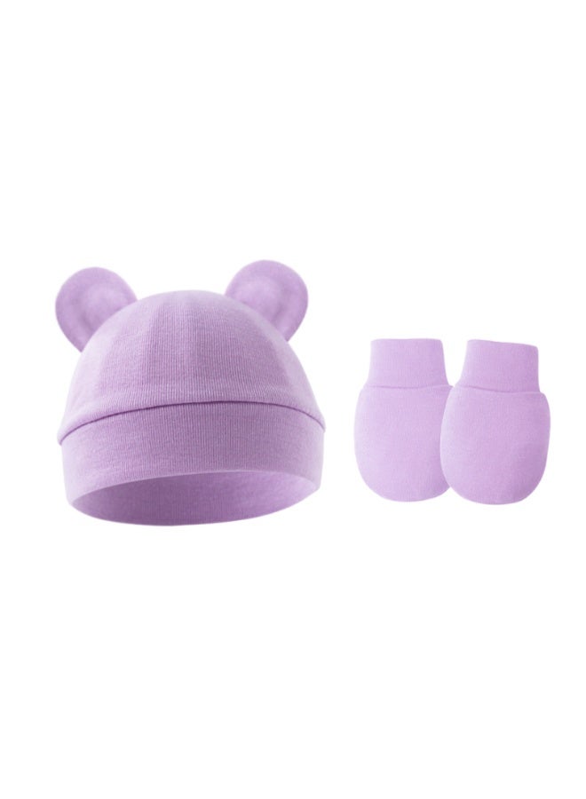 جيوستوس الوليد الطفل القبعات القفازات مجموعة الرضع قبعة قبعة قفازات مجموعة الوليد مستشفى قبعة للطفل صبي فتاة 0-3 أشهر (4 مجموعات) - Image 4