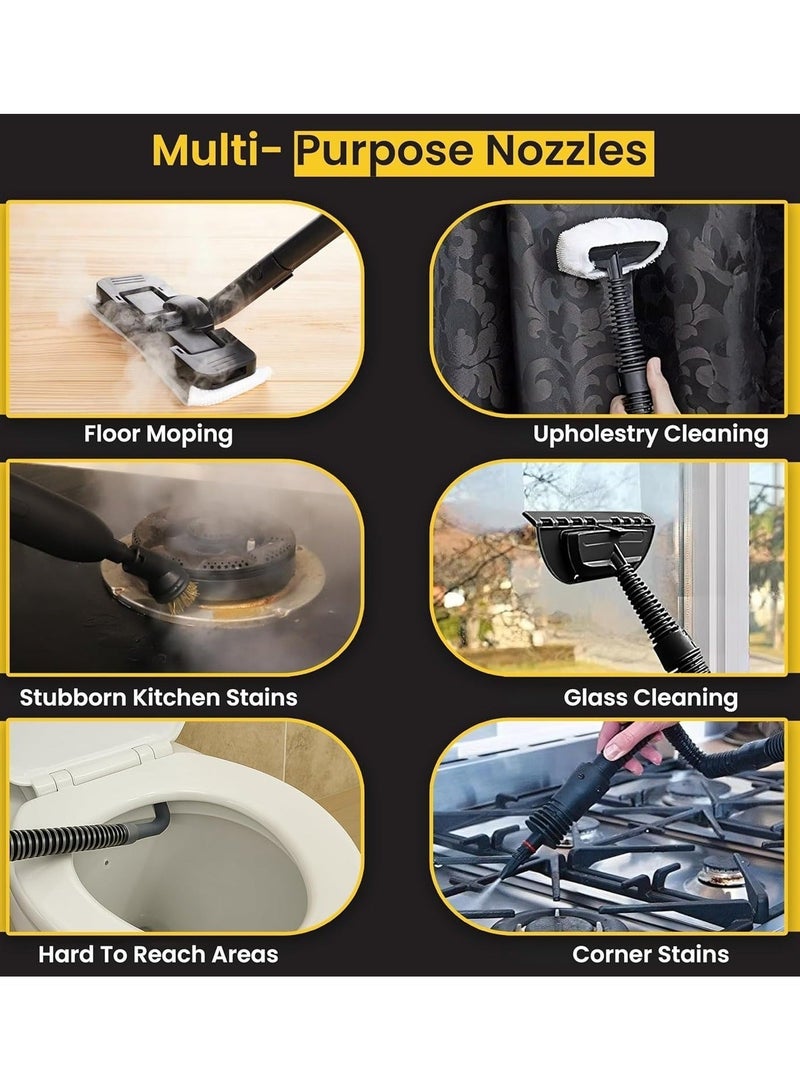 دينكس منظف ​​بخار متعدد الوظائف، لتنظيف الأرضيات/تنظيف السيارة/تنظيف الأريكة/تنظيف المطبخ/تنظيف المرحاض/تنظيف الغسالة/تنظيف المنزل ممسحة بخار محمولة باليد متعددة الاغراض  13 ملحق للارضيات والنوافذ والسجاد والمطبخ وازالة بقع الحمام، سلك طاقة بطول 3 متر - Image 2