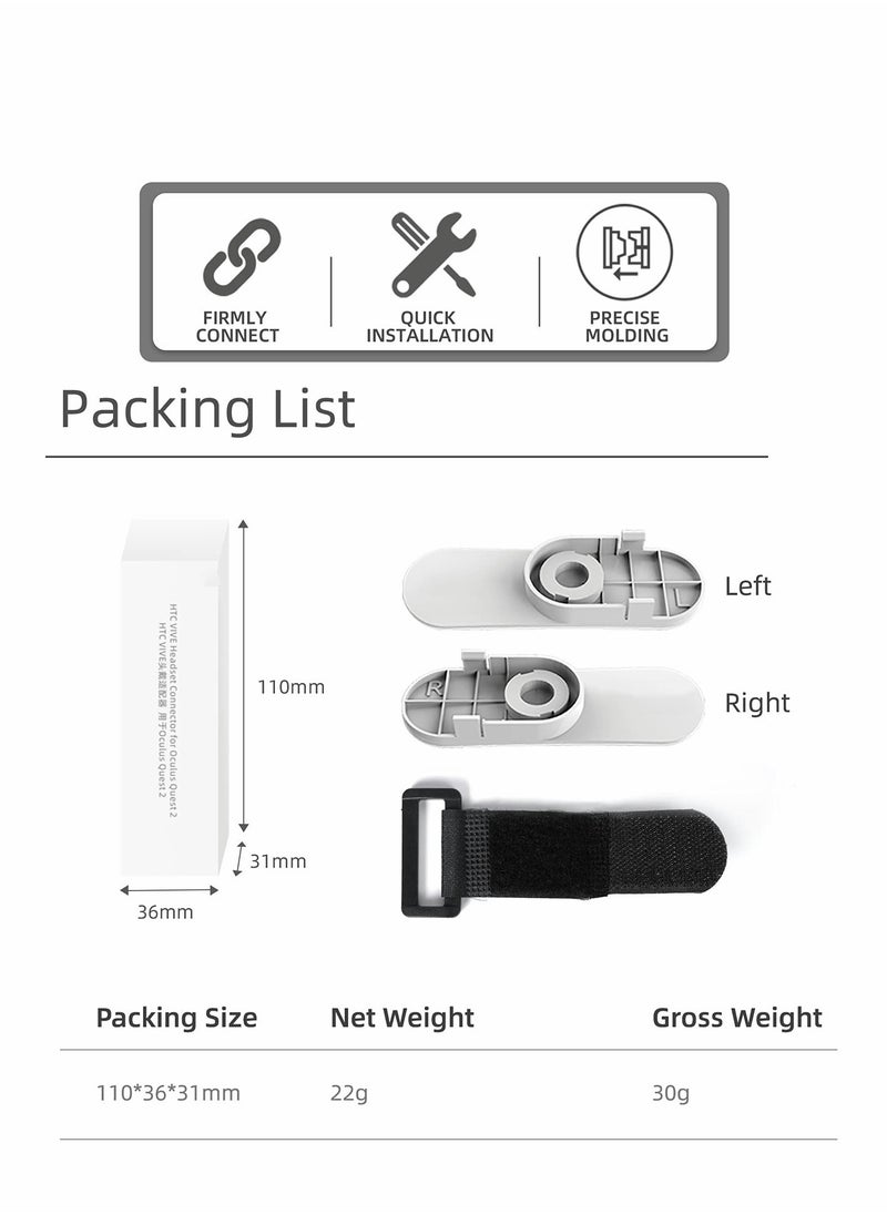 Generic - Deluxe Audio Strap Adapter Kit for Oculus Quest 2, HTC Vive (V2) & FrankenQuest 2 - Smartly Connected VR Headset Strap for Enhanced Comfort and Experience. - Image 1