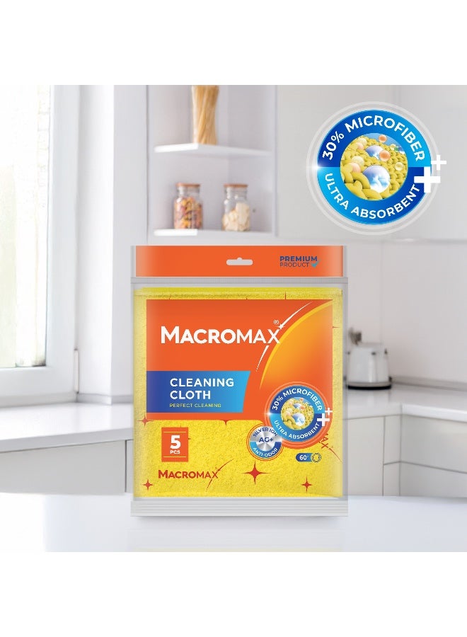 Macromax Cleaning Cloth – 5 Pcs Pack | Multi-Purpose, Absorbent & Durable for Everyday Cleaning - Image 2
