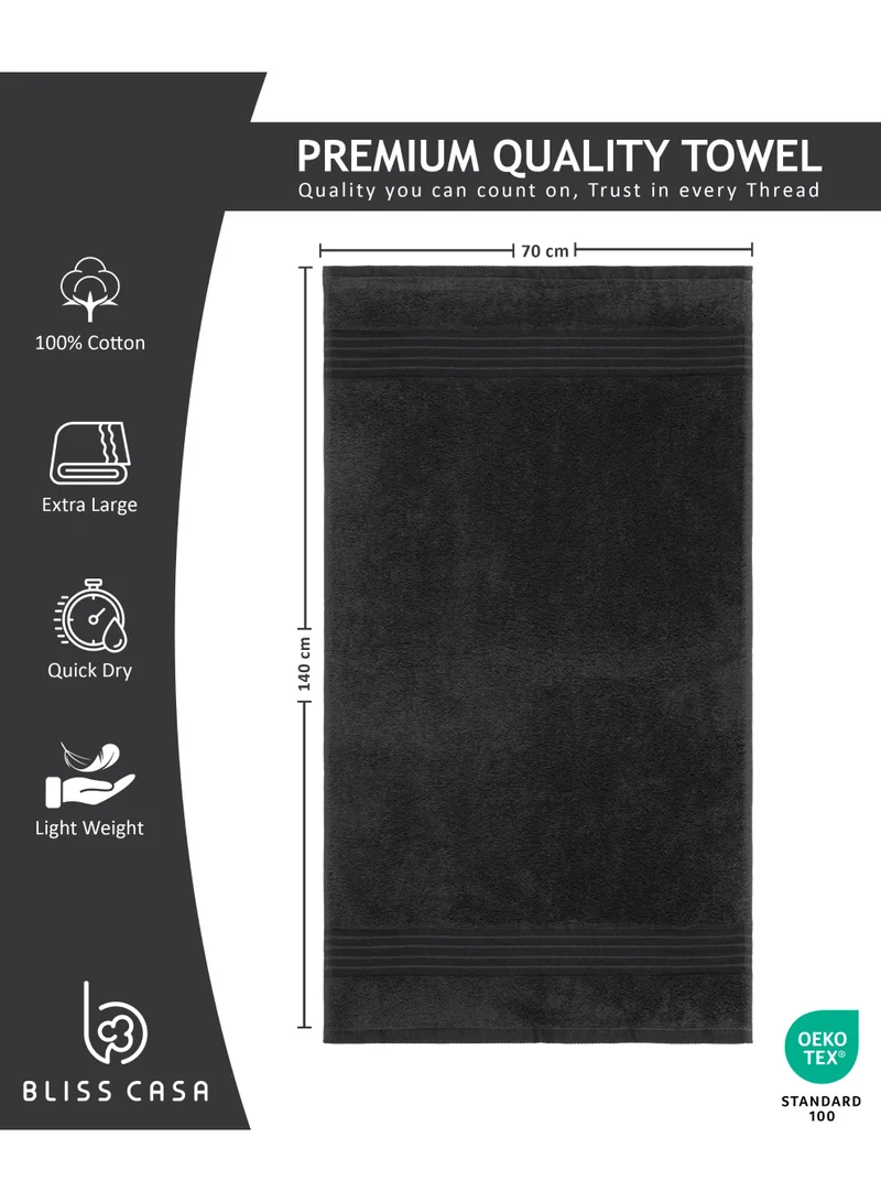 Bliss Casa Bliss Casa 4-Piece Bath Towels, 100% Combed Cotton 550 GSM Superior Quality, Quick Dry Highly Absorbent Thick Soft Hotel Towles for Bath And Spa Bathroom Towel Set 70x140cm