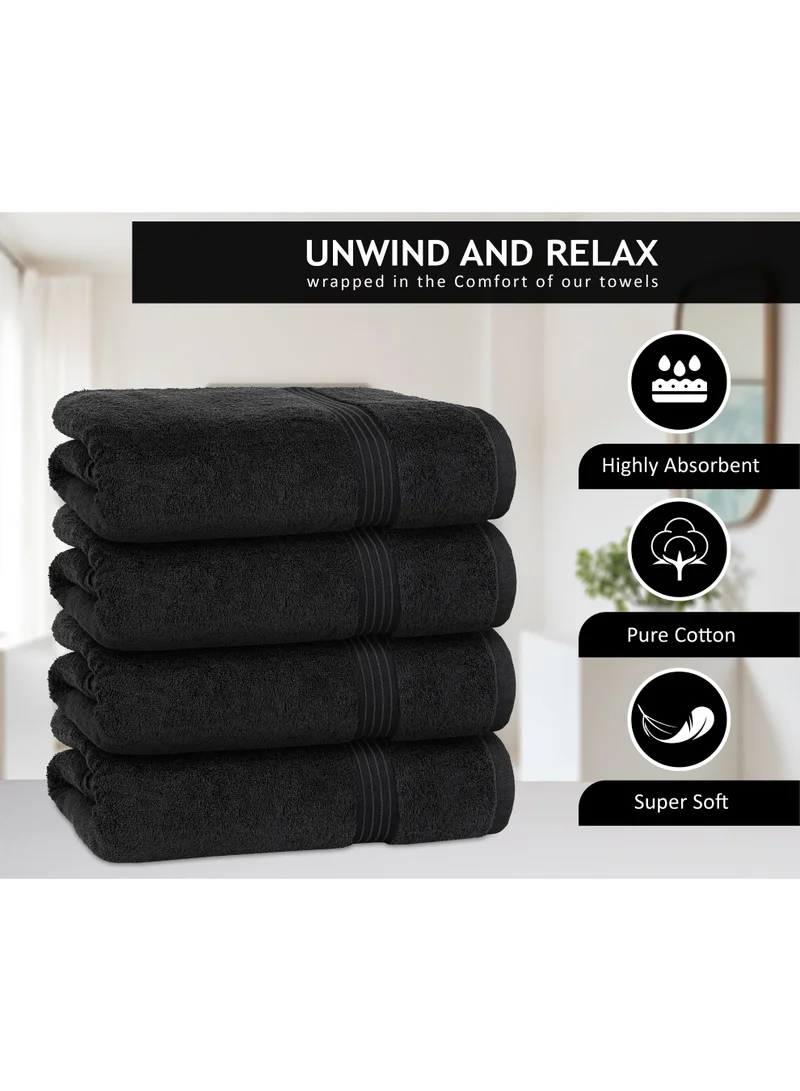 Bliss Casa Bliss Casa 4-Piece Bath Towels, 100% Combed Cotton 550 GSM Superior Quality, Quick Dry Highly Absorbent Thick Soft Hotel Towles for Bath And Spa Bathroom Towel Set 70x140cm