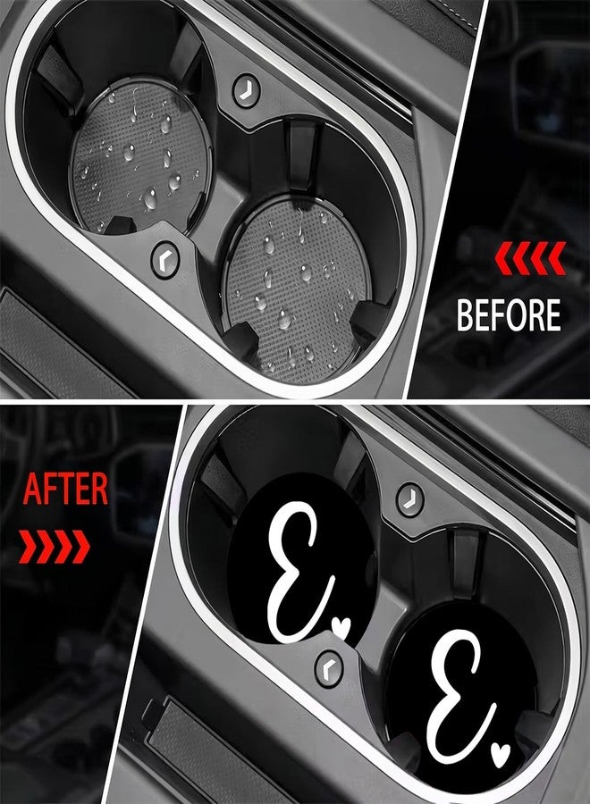 DoYoMo 2PCS Letter K Car Cup Holder Coasters,Simple Initial Car Coasters Cars Accessories Interior Decor Universal Neoprene 2.75" Anti-Slip Rubber Mat with Finger Slot,Monogram Gifts for Women, Men, Driver - Image 3