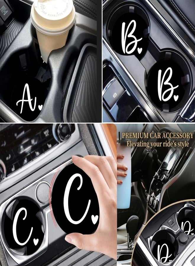 DoYoMo 2PCS Letter K Car Cup Holder Coasters,Simple Initial Car Coasters Cars Accessories Interior Decor Universal Neoprene 2.75" Anti-Slip Rubber Mat with Finger Slot,Monogram Gifts for Women, Men, Driver - Image 4