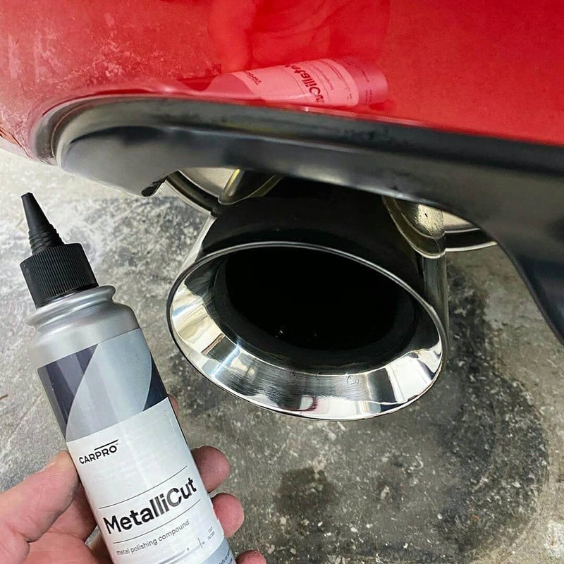 CarPro Metallicut Metal Polish Compound - Chrome, Exhaust Tips, Aluminum Wheels, Bumpers & Metal Trim - Diamond Abrasive Powders that Finish to an Extreme Gloss - 150mL (5oz) - Image 5