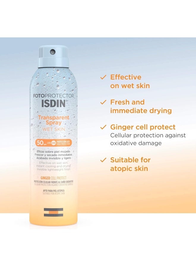 Isdin Fotoprotector Transparent Spray Spf 50 (250Ml) | Wet Skin Sunscreen | Effective On Wet Skin | Instant Cooling And Drying Spray - Image 2