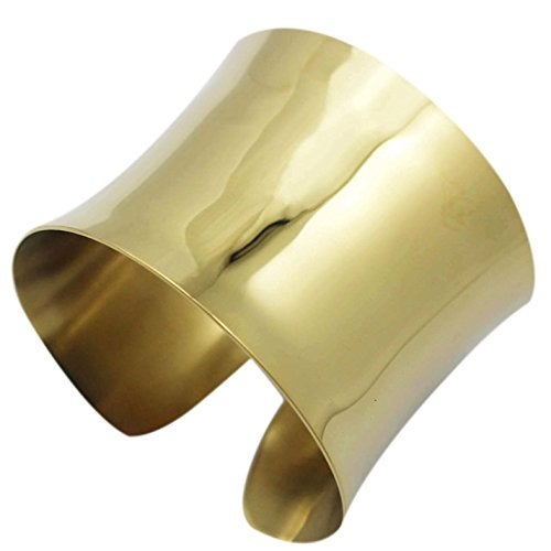 COUYA High Polished Stainelss Steel Gold Plated Luxury Wide Arm Cuff Bangle Bracelets for Women - Image 5