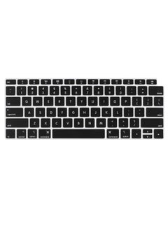 US Layout English Keyboard Cover for MacBook New Air 13 Inch with Retina Display and Touch ID Model A1932 Release 2018/2019 Black