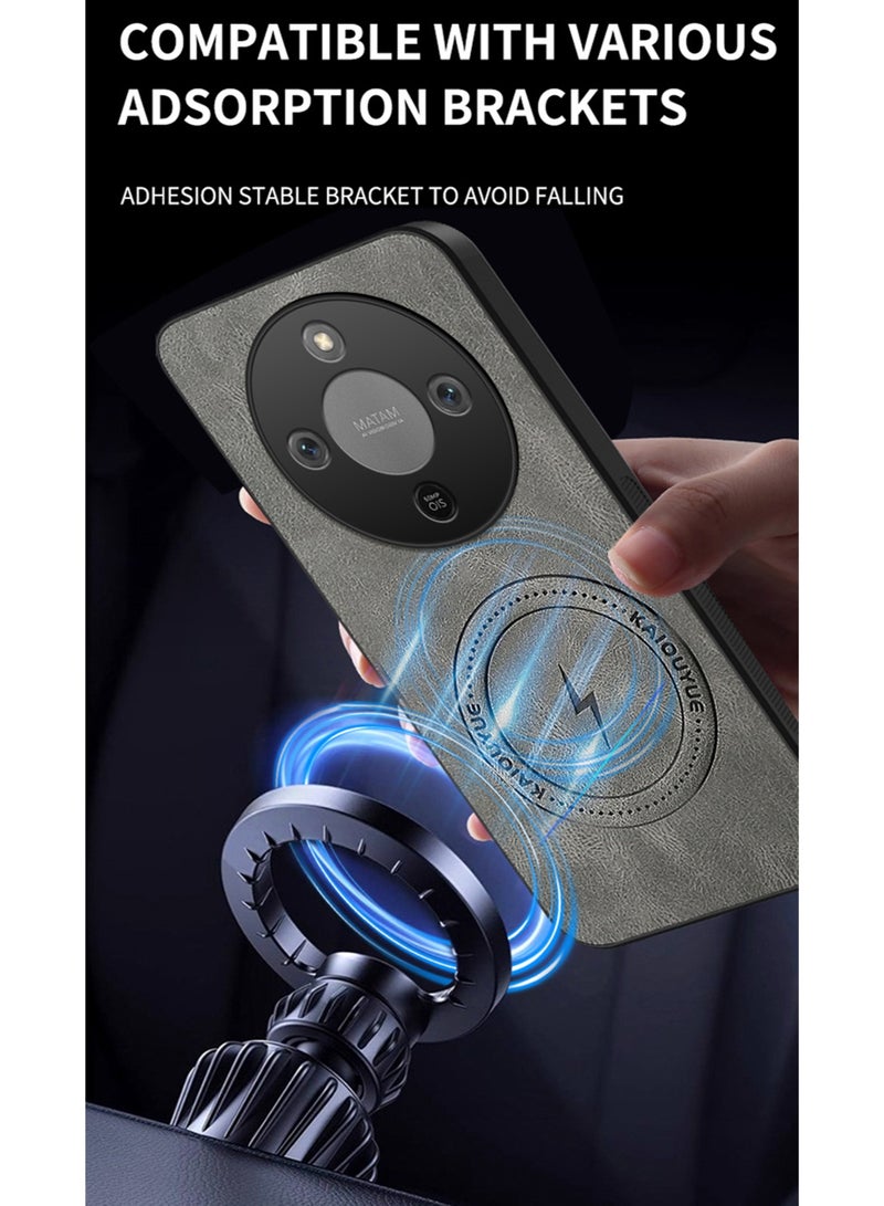 Youque For Honor X9d Magnetic PU Leather Phone Case, Compatible with Honor X9d Luxury Super Light Phone Back Cover Black - Image 5