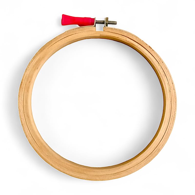 ADW CRAFT'S 6 INCH Embroidery Wooden Hoop(3 PLY, Pack of 1),Wooden Hoop Ring for Embroidery Kit,Wooden Embroidery Hoop Ring Frame,Wooden Frames for Craft Hoop Frame,Mini Wooden Hoop,Hand Embroidery Frame Wooden  - Image 4