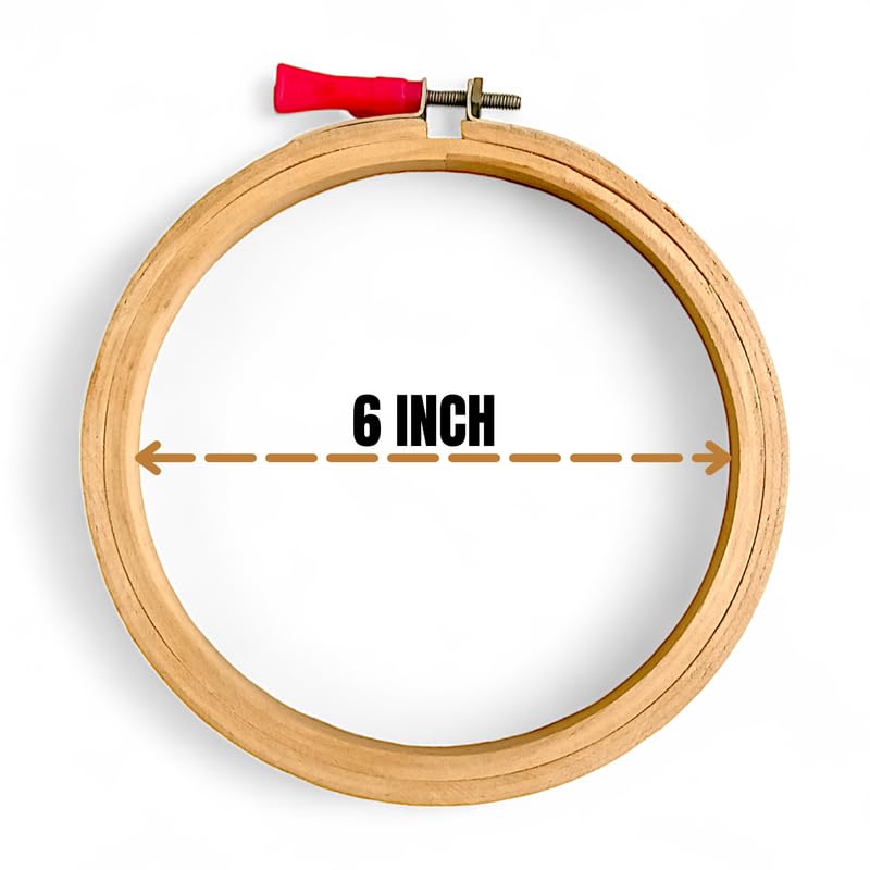 ADW CRAFT'S 6 INCH Embroidery Wooden Hoop(3 PLY, Pack of 1),Wooden Hoop Ring for Embroidery Kit,Wooden Embroidery Hoop Ring Frame,Wooden Frames for Craft Hoop Frame,Mini Wooden Hoop,Hand Embroidery Frame Wooden  - Image 2
