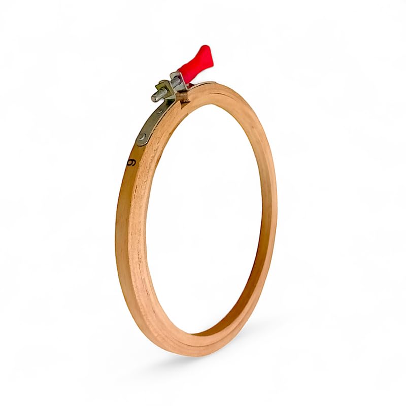 ADW CRAFT'S 6 INCH Embroidery Wooden Hoop(3 PLY, Pack of 1),Wooden Hoop Ring for Embroidery Kit,Wooden Embroidery Hoop Ring Frame,Wooden Frames for Craft Hoop Frame,Mini Wooden Hoop,Hand Embroidery Frame Wooden  - Image 3