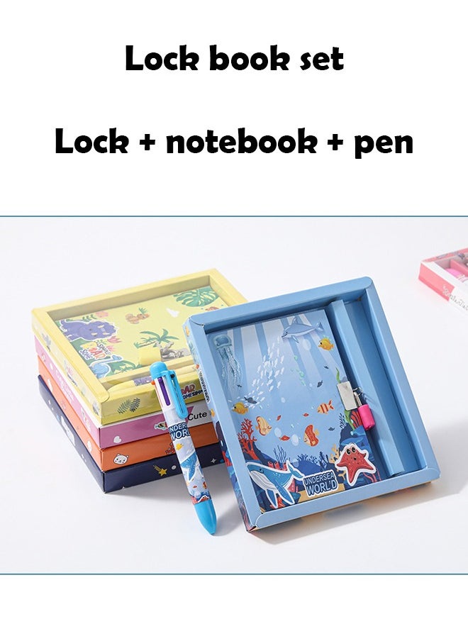 ZCM-HAPPY - 2 PCS Handbook Gift Box Set – Children's Diary with Password Lock and Multicolor Pen, Ideal for Primary School Student Prizes and Gifts - Image 1