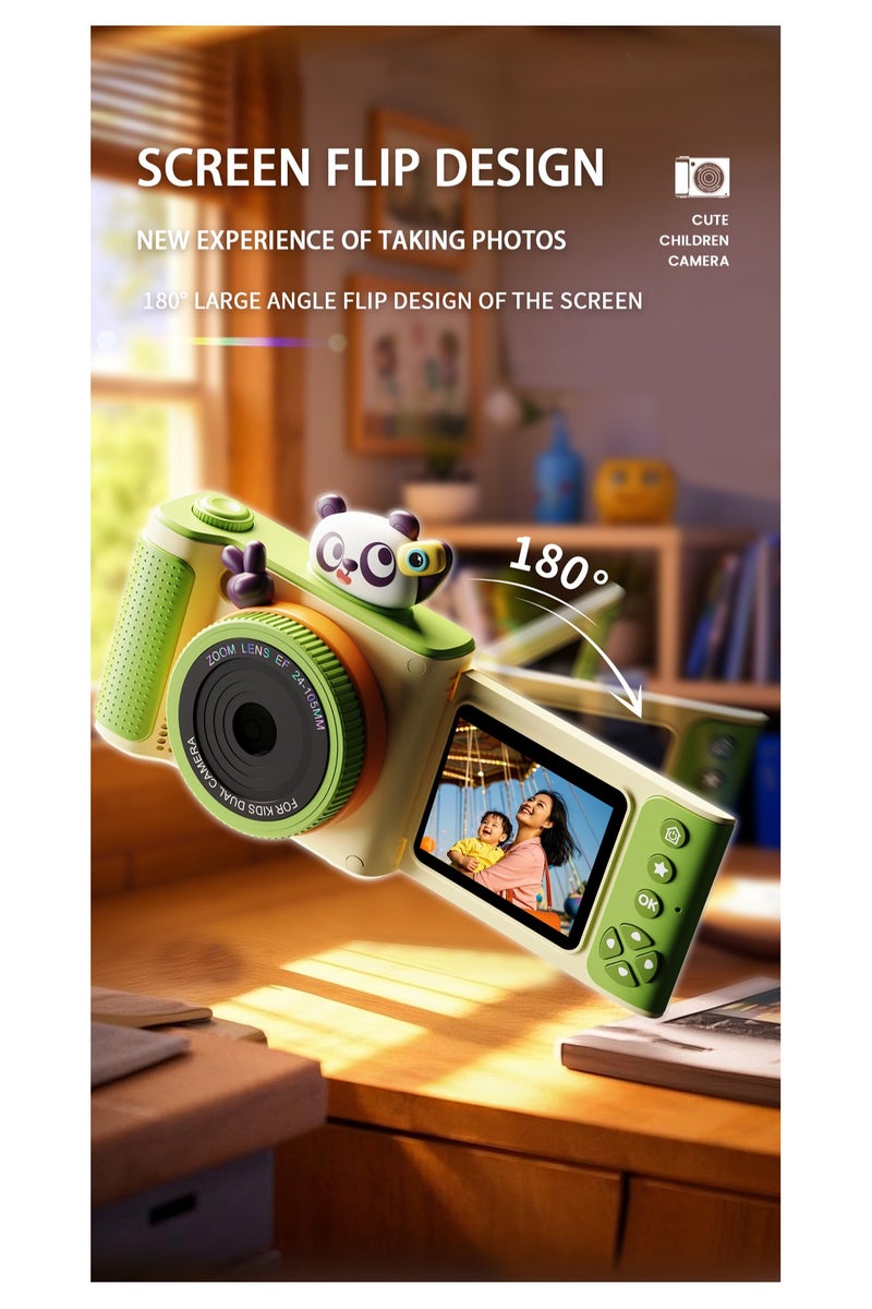 BlueFire Kids Camera S6 with 180° Flip Screen, Zoom In & Out, Built-in Flash, 32GB Memory Card, HD Video and Photo, Durable Silicone Design, Timer and Album Playback – Creative Gift for Boys and Girls - Image 5