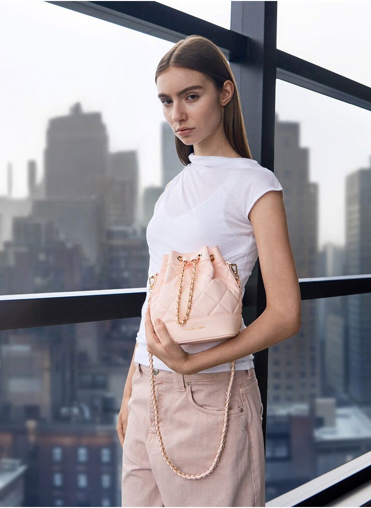 Charles & Keith Julia Quilted Two-Way Bucket Bag  - Image 2