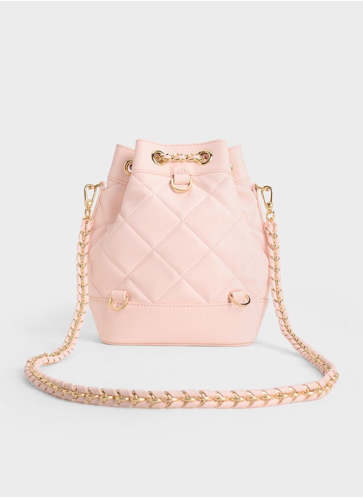 Charles & Keith Julia Quilted Two-Way Bucket Bag  - Image 5