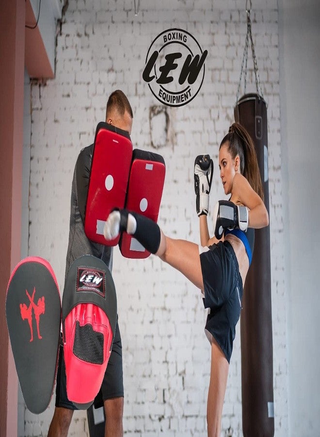 LEW Pro Curved PU Boxing/Kickboxing/MMA/Muay Thai Pleather Focus Pads (Red/Black) - Image 5