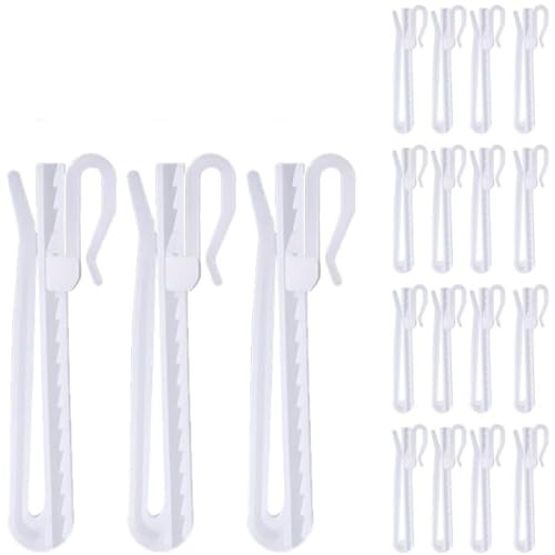 DEEGAA MART 24 PCS Adjustable Plastic Pinch Pleat Curtain Hooks, Ratchet System Pin Hooks for Pinch Pleated Drapery, 85mm Plastic Adjust Hooks for Curtains and Drapes - Image 1