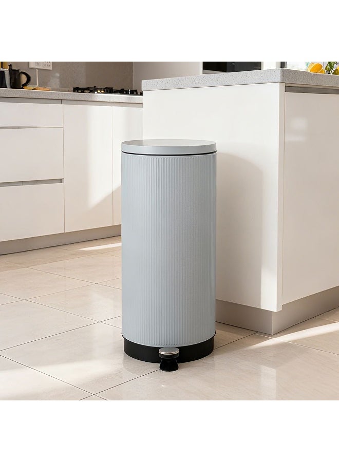 DANUBE HOME Velora 30L Dustbin Soft Close Trash Bin Large Garbage Can Kitchen Bin Grey 29 X 38.5 X 69.5 Cm - Image 1