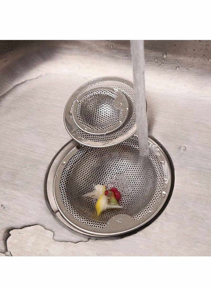 Y&D 2 Pcs Kitchen Sink Strainers, Stainless Steel Anti-Clogging Mesh Drainer Kithen Drain Filter Basket-Silver  - Image 3