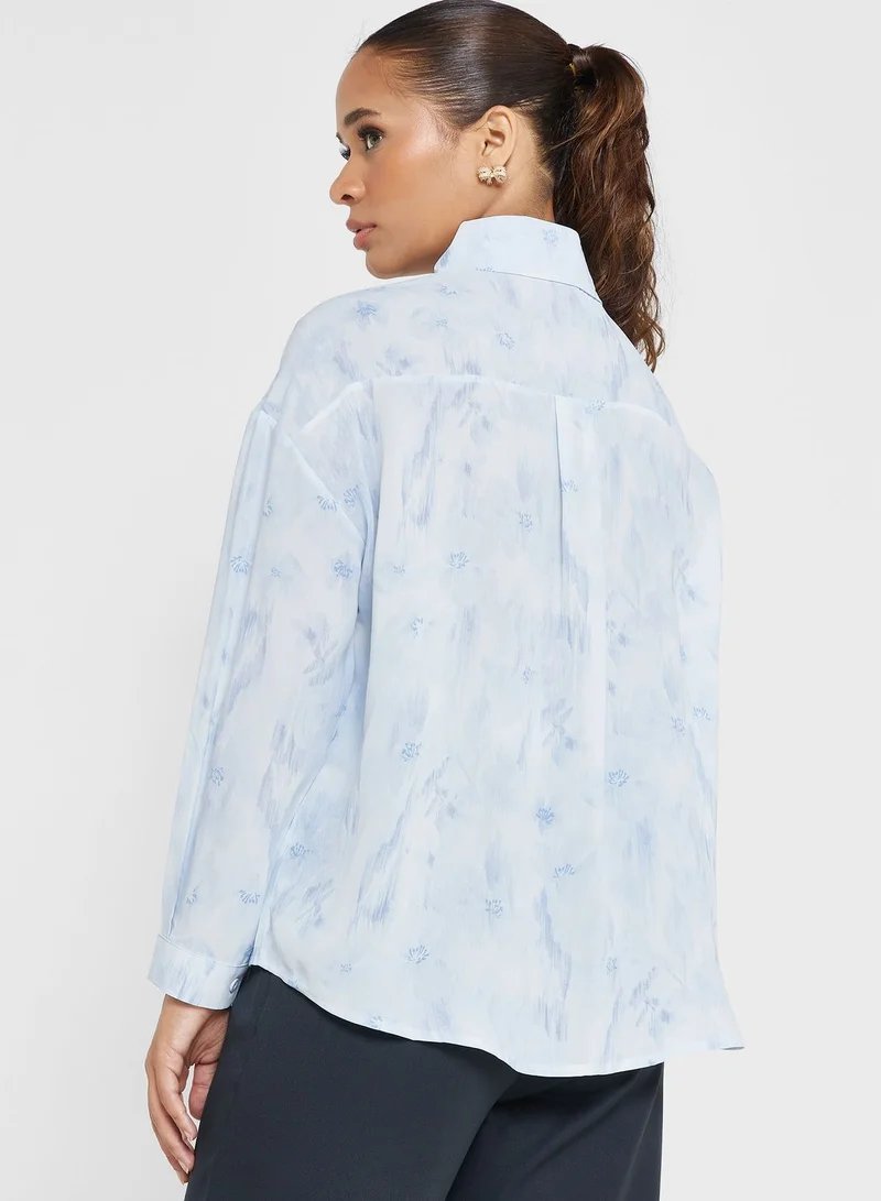 ELLA Printed Button Down Top