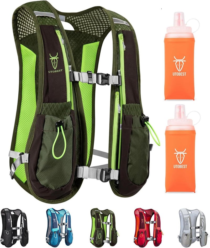 UTOBEST Running Vest, 5L Hydration Vest Lightweight, Breathable and Sweatproof Running Backpack, Adjustable Running Hydration Vest for Trail Running Marathon Race Jogging Cycling - Image 1