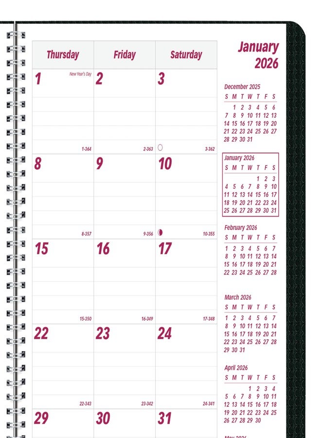 Brownline® 2026 DuraFlex Monthly Planner, 14 Months, December 2025 to January 2027, Twin-Wire Binding, 8.875" x 7.125", Black (CB1200V.BLK-26) - Image 5