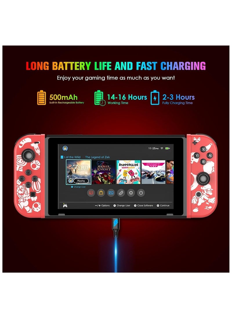 Generic - Wireless Controller for Nintendo Switch, L/R Controllers Replacement Compatible with Nintendo Switch/Lite/OLED, Joystick with Wake-up/Screenshot/Dual Vibration/Motion Control Function - Image 1