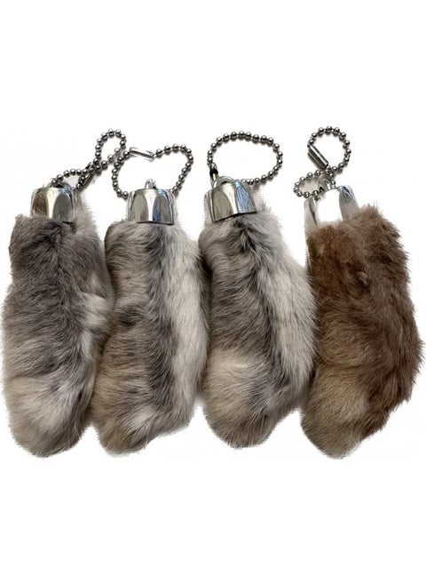 Dangerous Threads Rabbit Rabbits Foot Keychain White/Natural 4 Pieces