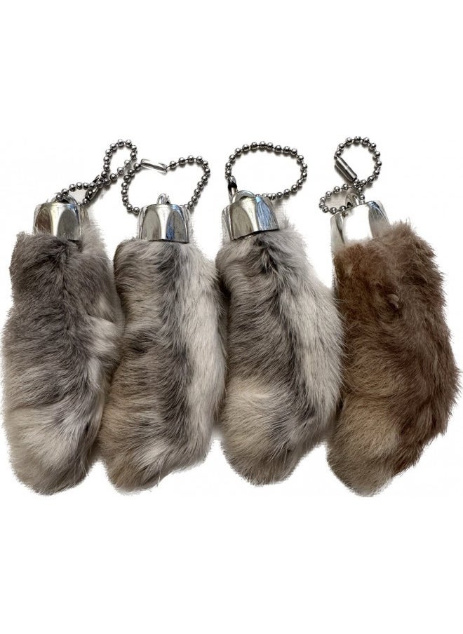 Dangerous Threads Rabbit Rabbits Foot Keychain White/Natural 4 Pieces