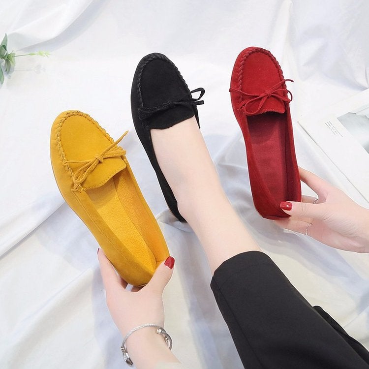 Women's Flat Bow Round Toe Loafers - Image 3