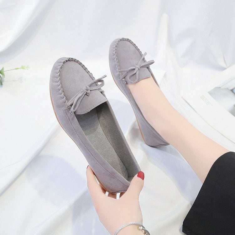 Women's Flat Bow Round Toe Loafers - Image 5