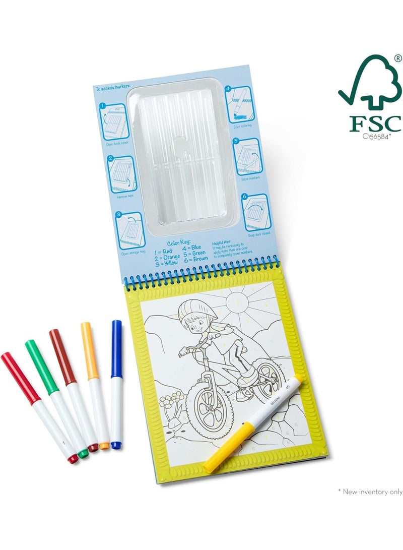 Melissa & Doug On-the-Go Color By Numbers Coloring Pad – 12 Pages + 6 Markers - Image 5