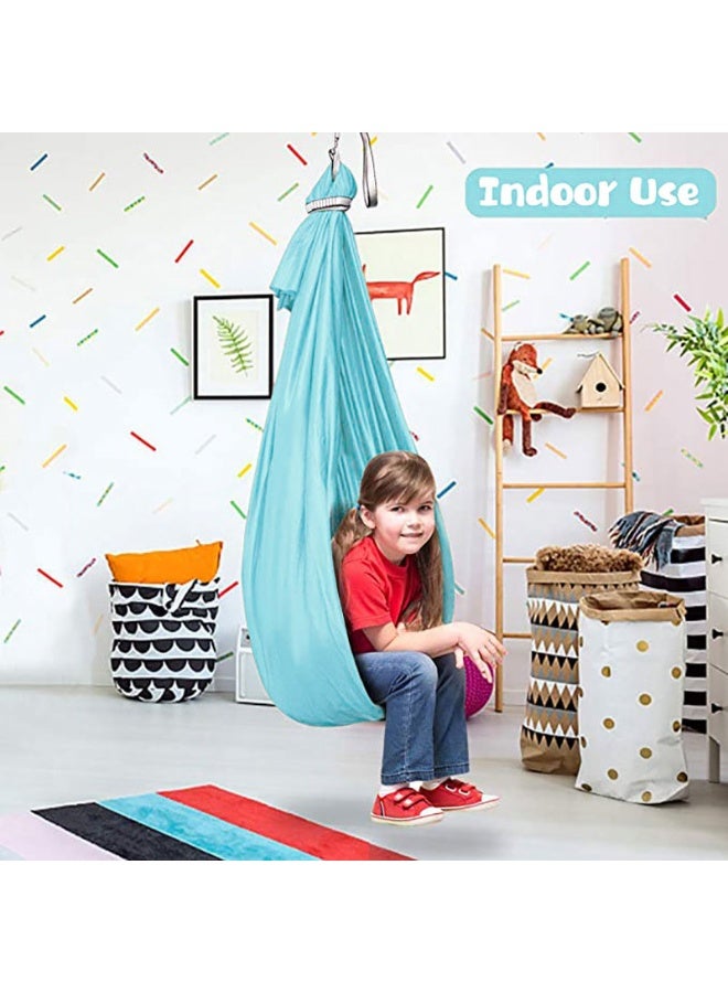 WALALLA Portable Sensory Swing, Soft Yoga HammockHolds up to 300lbs, Indoor & Outdoor BreathableTherapy Swing Hammock, Double Layer Cuddle Swing with 360 Swivel Hanger Kit for Kids & Adults - Image 2