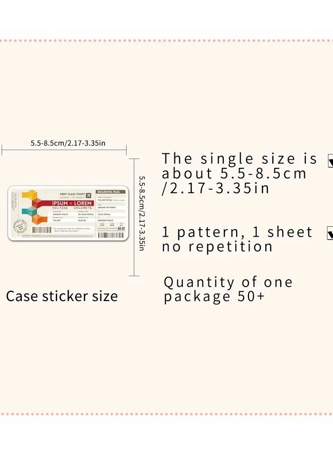 Goolsky 52Pcs Airline Ticket Stickers, Waterproof Stickers Decals For Car, Motorcycle, Laptop, Luggage, Water Bottle, Skateboard Decor Accessories - Image 3