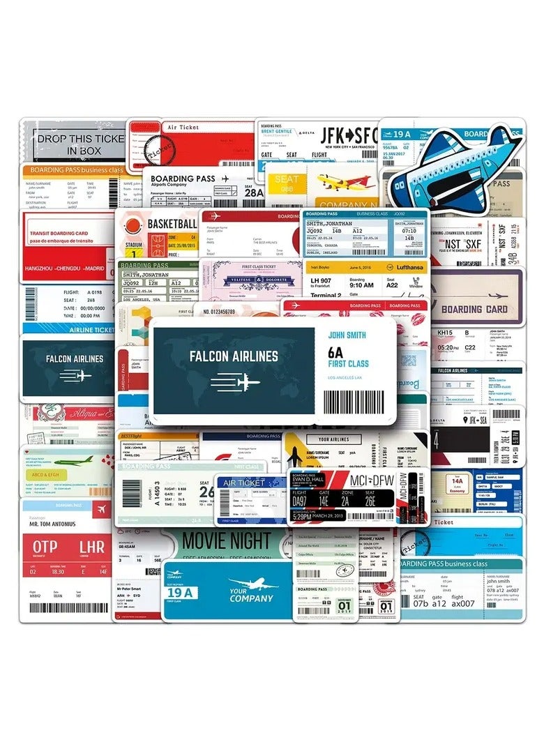 Goolsky 52Pcs Airline Ticket Stickers, Waterproof Stickers Decals For Car, Motorcycle, Laptop, Luggage, Water Bottle, Skateboard Decor Accessories - Image 5