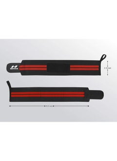 Nivia Nivia Weight Lifting Wrist Support with Thumb Loop Strap for Gym- Made of Velcro and Elastic Band for Men & Women (Red/Black)  - Image 3
