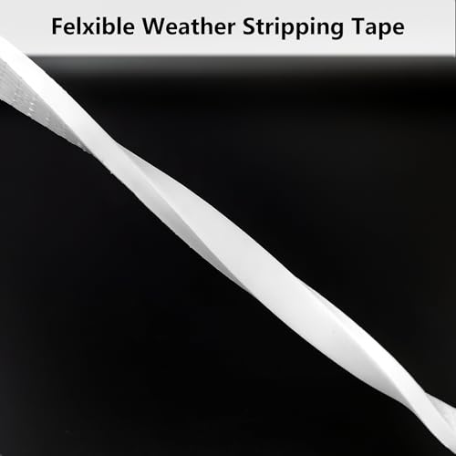 Topiverse Weather Stripping Door Seal Strip, Strong Adhesive, Weatherproof, Reduce Noise, Gap Filler, Foam Insulation Tape for Doors and Windows (1/2 in x 1/4 in x 13 Ft), White - Image 4