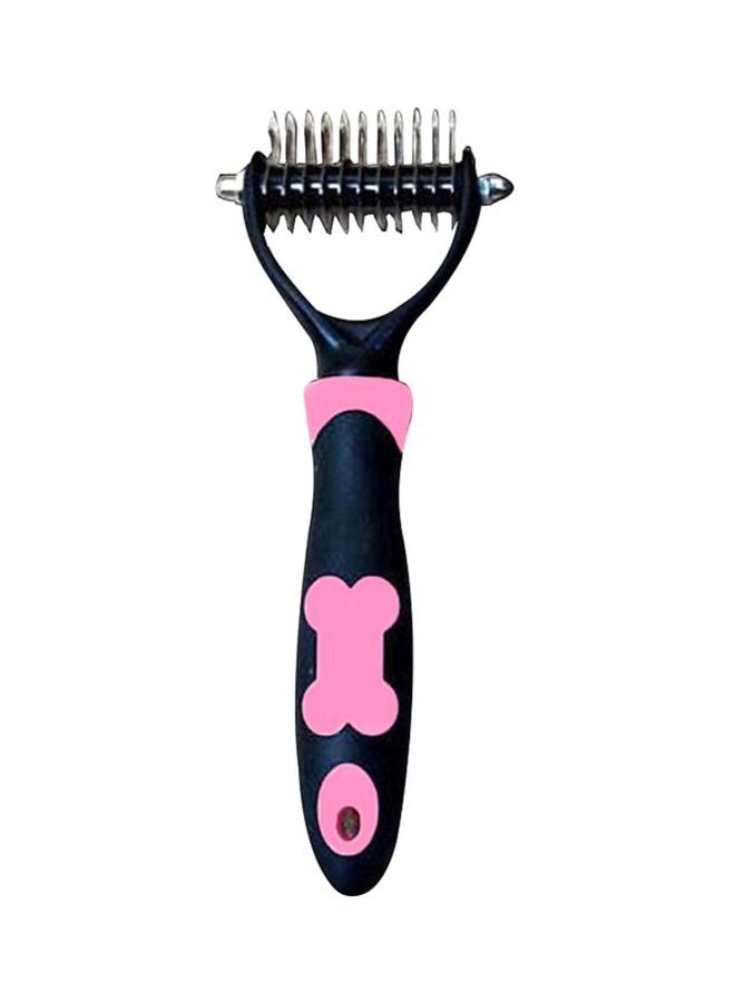 أوتاد فرشاة ذات وجهين مزودة بشفرات لتهذيب شعر الحيوانات الأليفة وإزالة زوائد الشعر وردي/أسود - Image 1