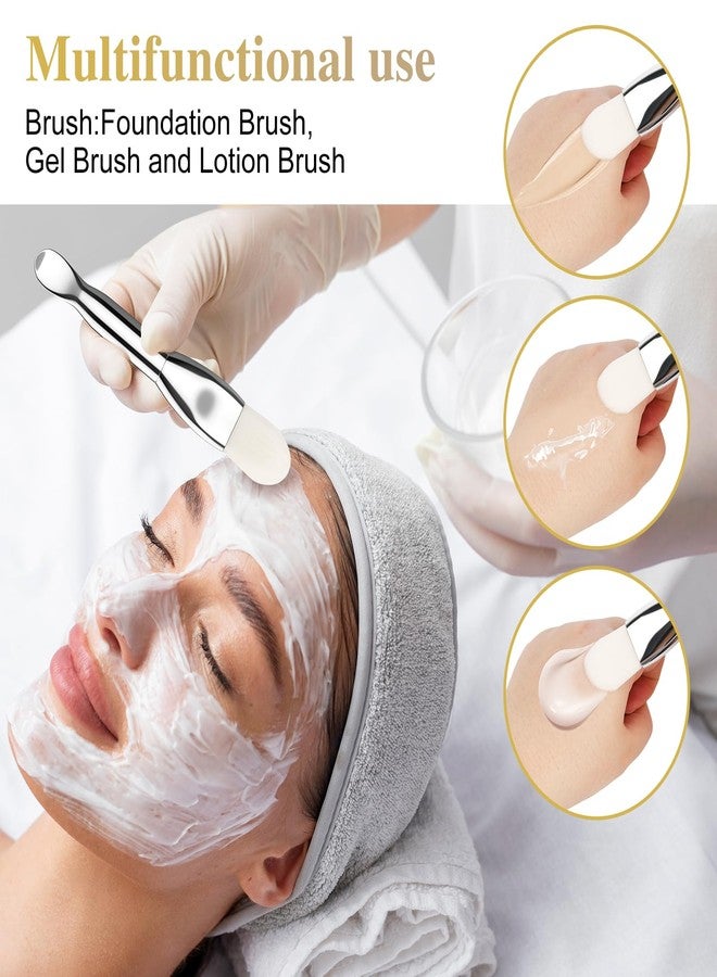 2PCS Facial Mask Brush Applicator Double-Ended Face Mask Brush for Mud Clay Modeling Mask, DIY, Soft Silicone Face Mask brush, Mask Applicator Tool with Digging Spoon Brush - Image 2